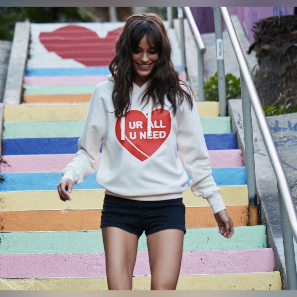 NWT Spiritual Gangster x Ambrella Collab Ur All U Need Heart Raglan Hoodie